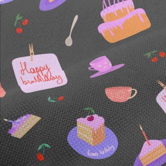 Birthday Cake With Cherry In C Performance Linen