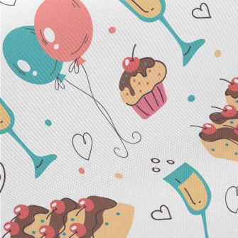 Birthday Cherry Cake Champagne Twill