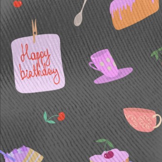 Birthday Cake With Cherry In C Standard Corduroy