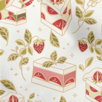 Golden Edge Strawberry Cake Micro Fleece