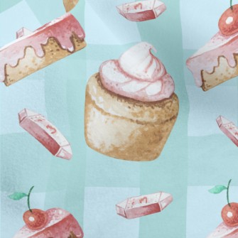 Hand Drawn Cherry Cupcakes Micro Fleece