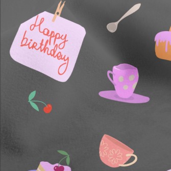 Birthday Cake With Cherry In C Micro Fleece