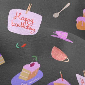 Birthday Cake With Cherry In C Lightweight Performance Linen