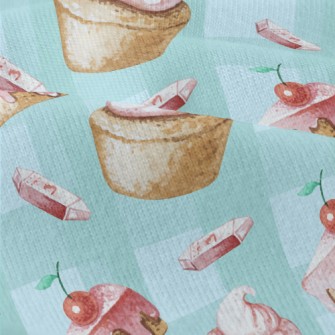 Hand Drawn Cherry Cupcakes Modern Jersey