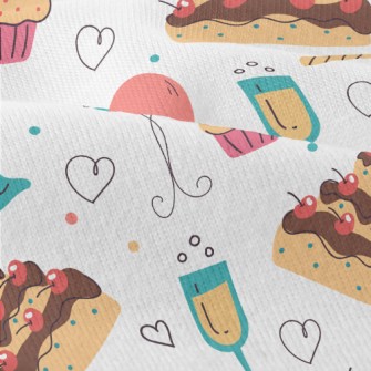 Birthday Cherry Cake Champagne Modern Jersey