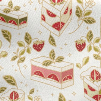 Golden Edge Strawberry Cake Jersey Backed Fleece