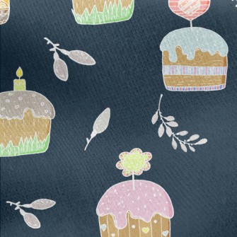 Heart Flower Candle Cake Jersey Backed Fleece