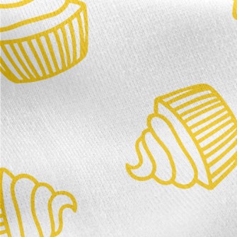 Simple Yellow Line Cup Cake Jersey Backed Fleece