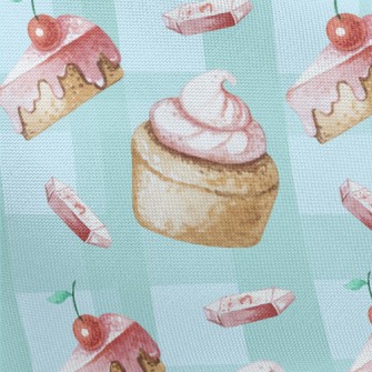 Hand Drawn Cherry Cupcakes Pongee