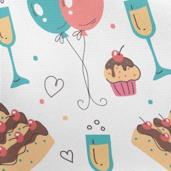 Birthday Cherry Cake Champagne Pongee