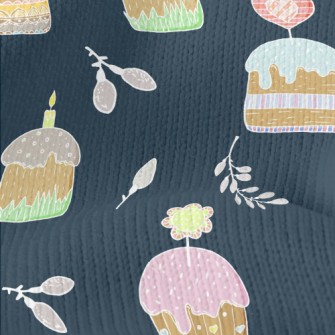 Heart Flower Candle Cake Stretch Jersey