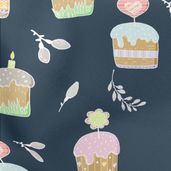 Heart Flower Candle Cake Lightweight Cotton Poplin