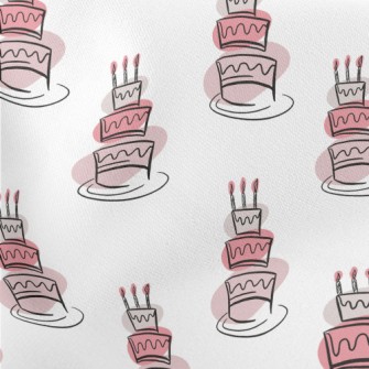 Simple Birthday Cake Lightweight Cotton Poplin