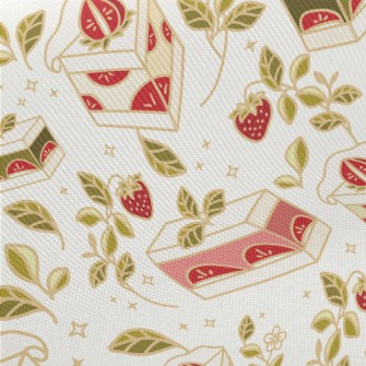 Golden Edge Strawberry Cake Midweight Cotton Poplin