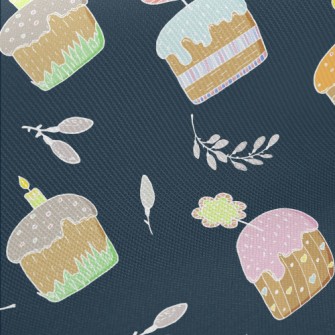 Heart Flower Candle Cake Midweight Cotton Poplin