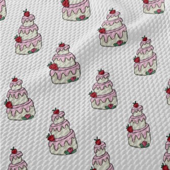 Strawberry Pink Cream Cake Birdseye Piqué