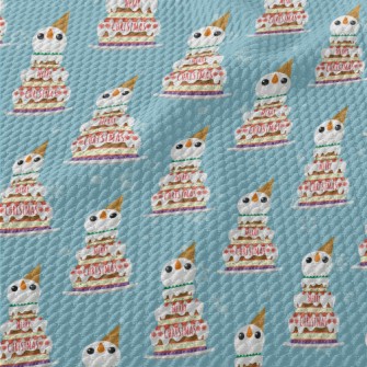 Christmas Snowman Cake Birdseye Piqué