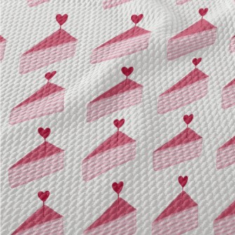 Pink Heart Slice Cake Birdseye Piqué