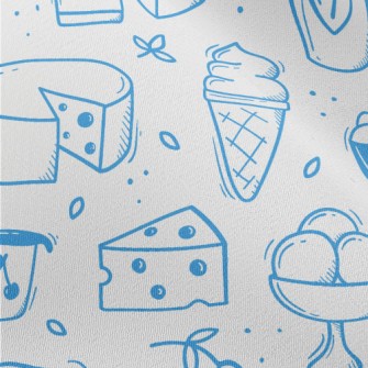 Doodle Dairy Food Pattern Chiffon