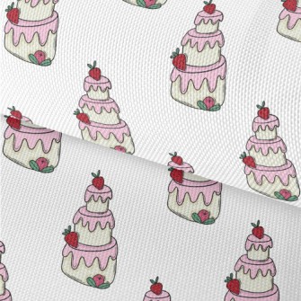 Strawberry Pink Cream Cake Waterproof Oxford