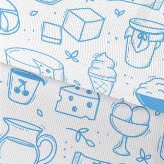 Doodle Dairy Food Pattern Waterproof Oxford