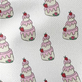 Strawberry Pink Cream Cake Waterproof Canvas