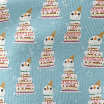 Christmas Snowman Cake Waterproof Canvas