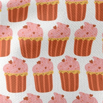 Pink Heart Cup Cake Waterproof Canvas