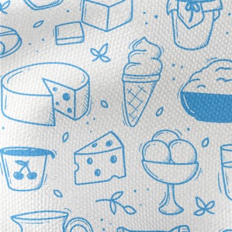 Doodle Dairy Food Pattern Waterproof Canvas