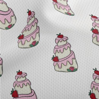 Strawberry Pink Cream Cake Athletic Mesh Flat Back