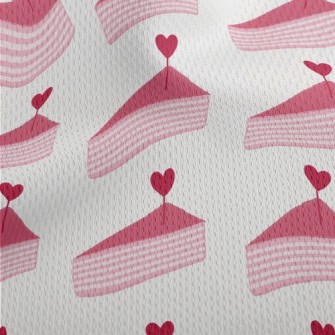 Pink Heart Slice Cake Athletic Mesh Flat Back
