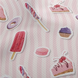 Cherry Cake Donut Dessert Athletic Mesh Flat Back