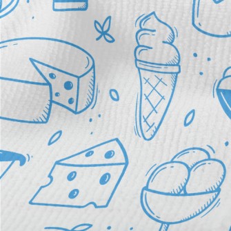 Doodle Dairy Food Pattern Terry