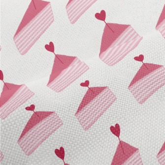 Pink Heart Slice Cake Performance Linen