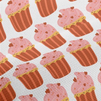 Pink Heart Cup Cake Performance Linen