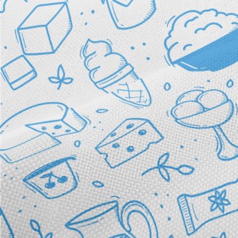 Doodle Dairy Food Pattern Performance Linen