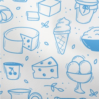Doodle Dairy Food Pattern Dobby