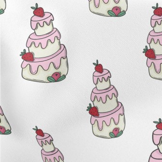 Strawberry Pink Cream Cake Stretch Ponte