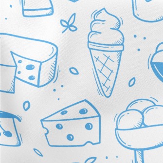 Doodle Dairy Food Pattern Stretch Ponte