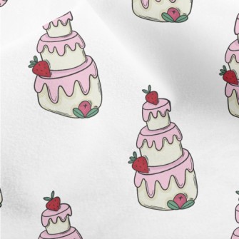 Strawberry Pink Cream Cake Micro Fleece