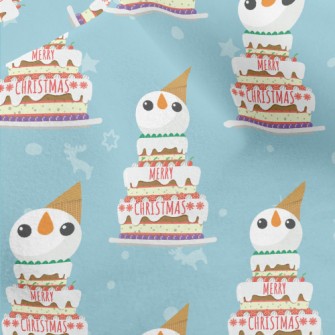 Christmas Snowman Cake Micro Fleece