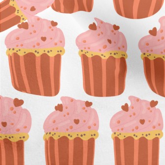 Pink Heart Cup Cake Micro Fleece