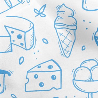 Doodle Dairy Food Pattern Micro Fleece