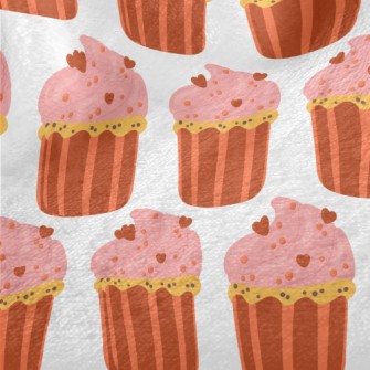 Pink Heart Cup Cake Minky