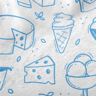 Doodle Dairy Food Pattern Minky
