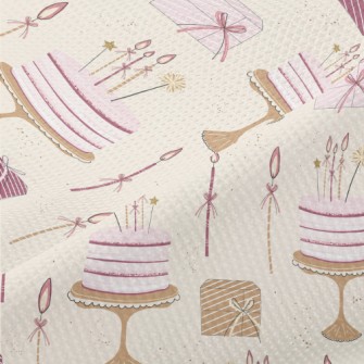 Birthday Cake And Gifts Piqué