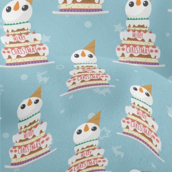 Christmas Snowman Cake Lightweight Performance Linen