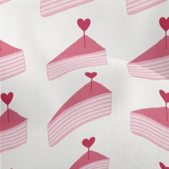 Pink Heart Slice Cake Lightweight Performance Linen