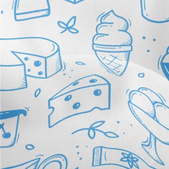 Doodle Dairy Food Pattern Lightweight Performance Linen