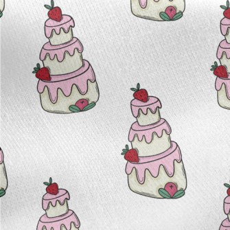 Strawberry Pink Cream Cake Jersey Backed Fleece